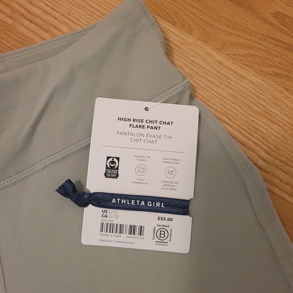 NWT Athleta girl high rise chit chat pant US L/12 - Picture 3 of 6